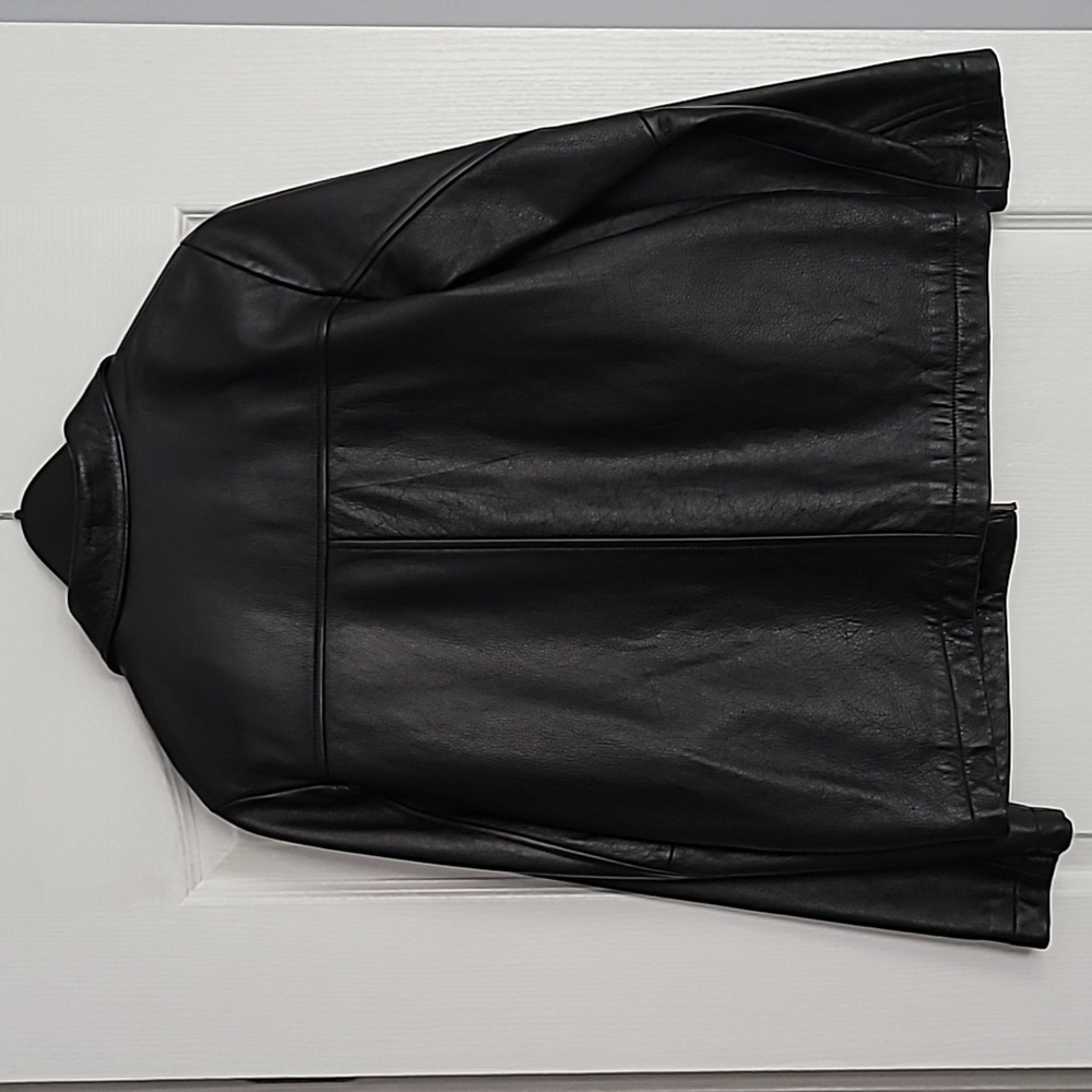 Girl's Black Copper Key Genuine Leather Jacket Size 14/16 - Picture 6 of 10